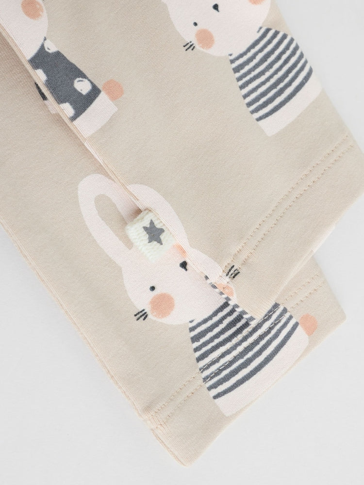 Grey/Cream Character Long Sleeve Top And Leggings Set 6 Piece (0mths-3yrs)