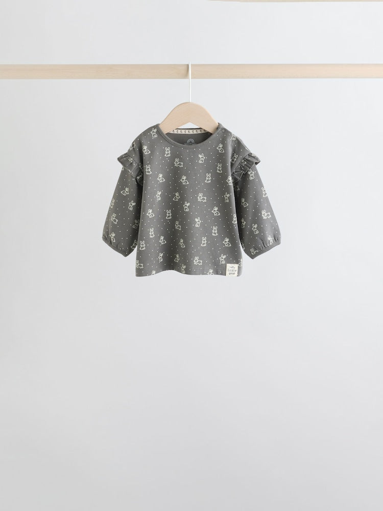 Grey/Cream Character Long Sleeve Top And Leggings Set 6 Piece (0mths-3yrs)