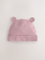 Pink 3 Pack Baby Beanies (0-18mths) - Size 44cm (5lb)