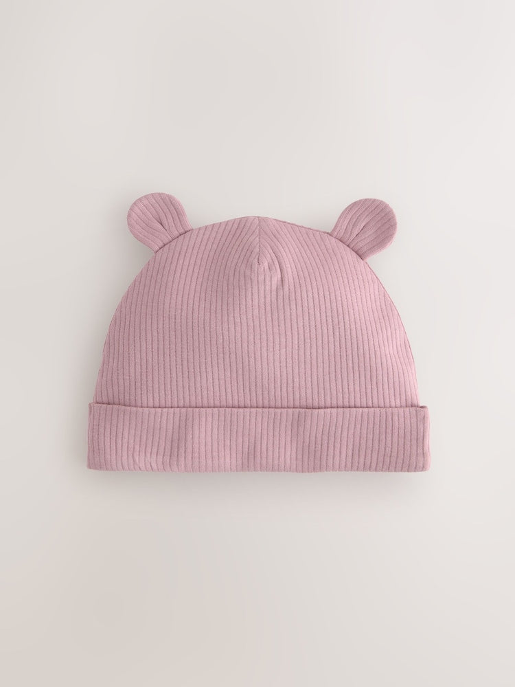 Pink 3 Pack Baby Beanies (0-18mths)