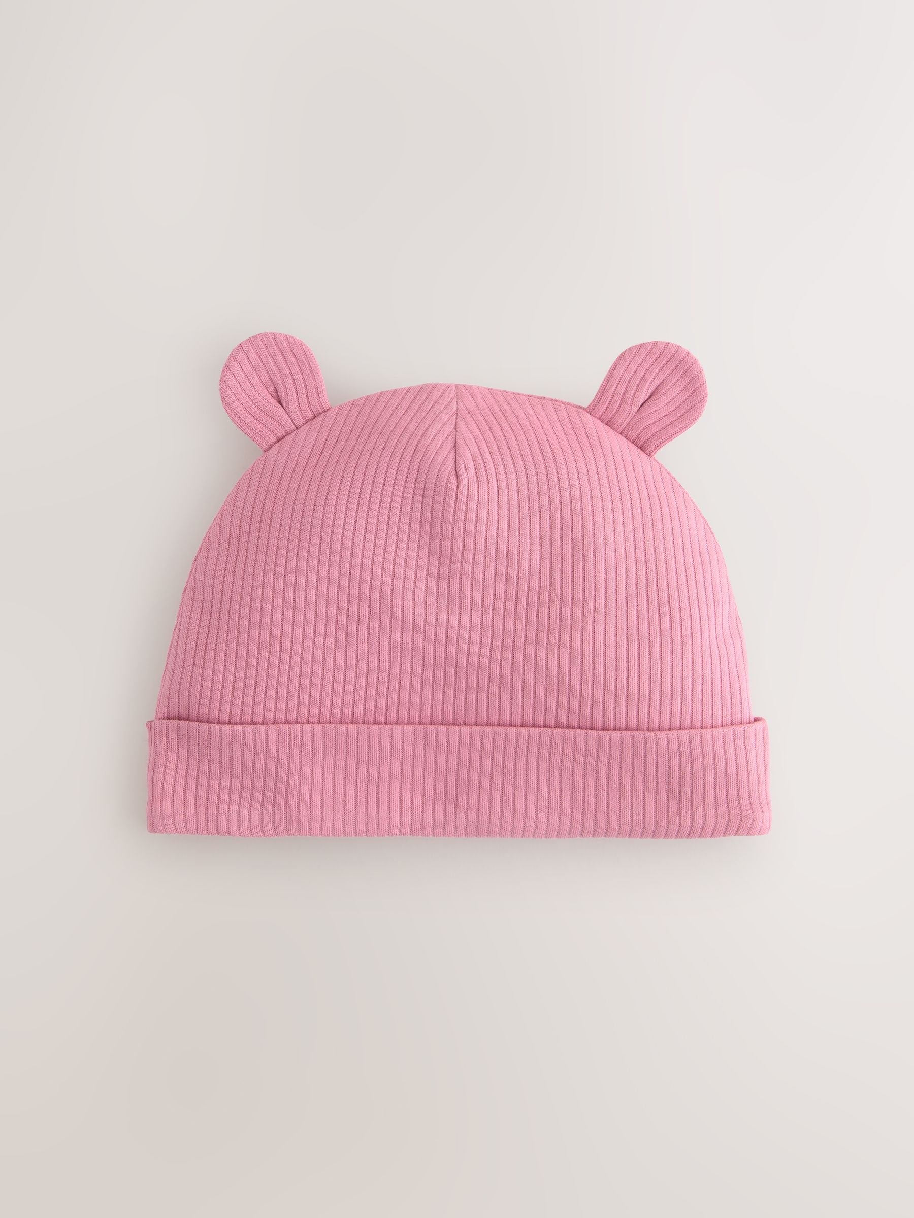 Pink 3 Pack Baby Beanies (0-18mths) - Size 44cm (5lb)