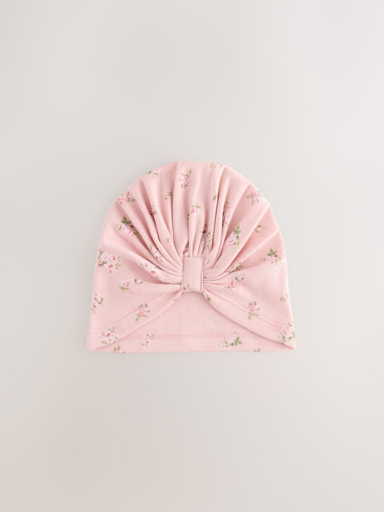 Pink 2 Pack Baby Turbans (0-18mths)