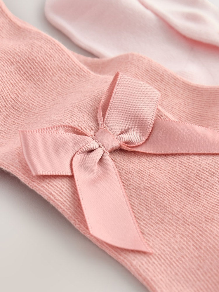 Pink Baby Bow Tights - Size 50cm (First Size)