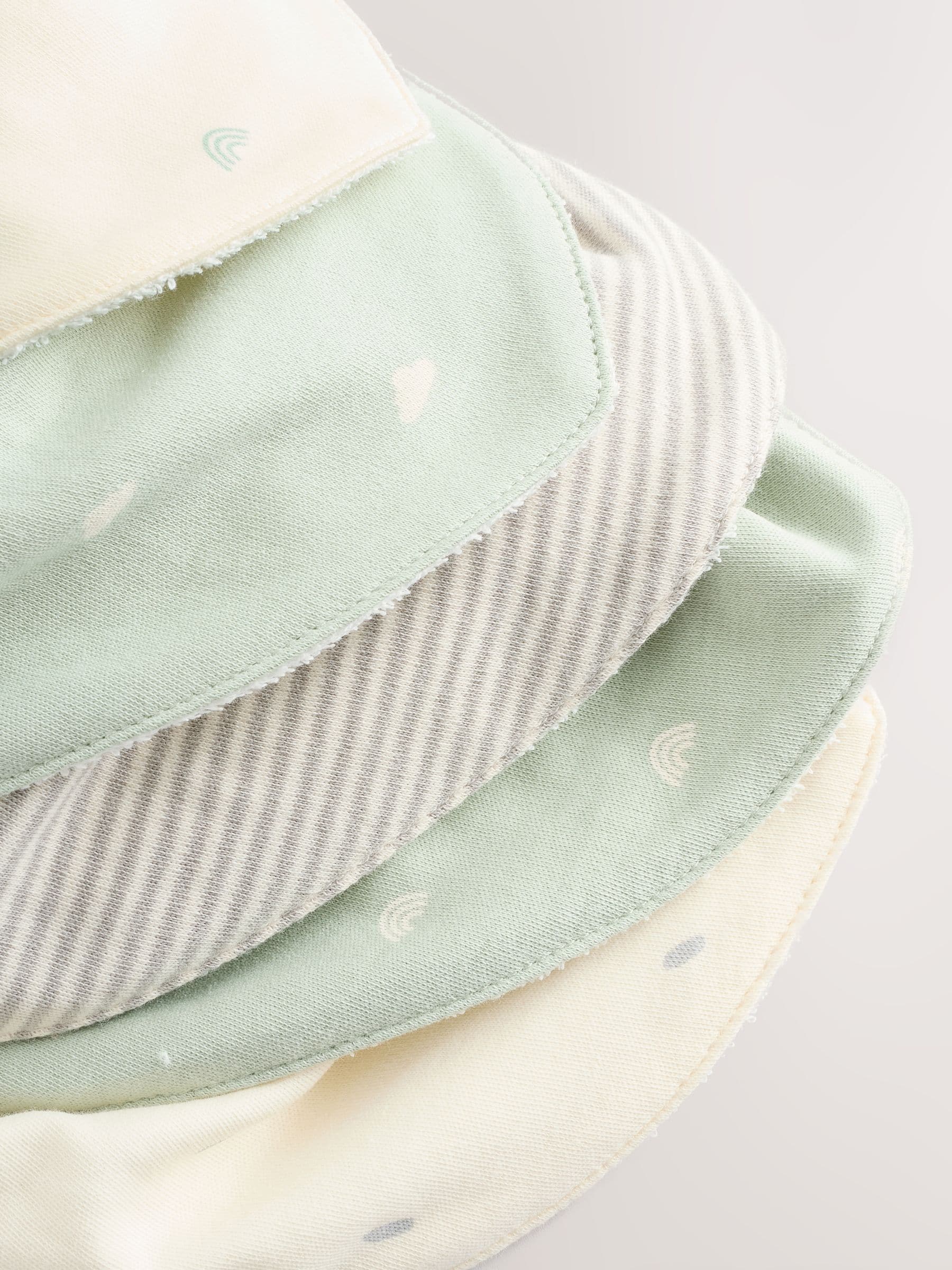 Sage Green Baby Bibs 5 Pack - Size One