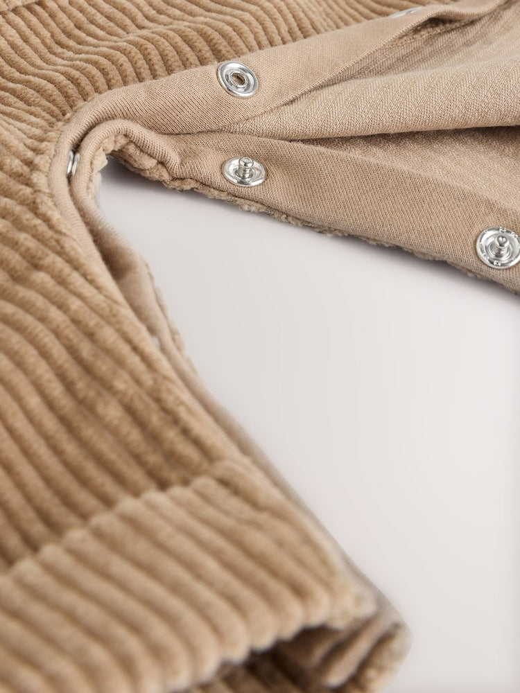 Tan Brown Bear Cord Dungarees and Bodysuit Set (0mths-2yrs) - Size Up to 1 Month (56cm)