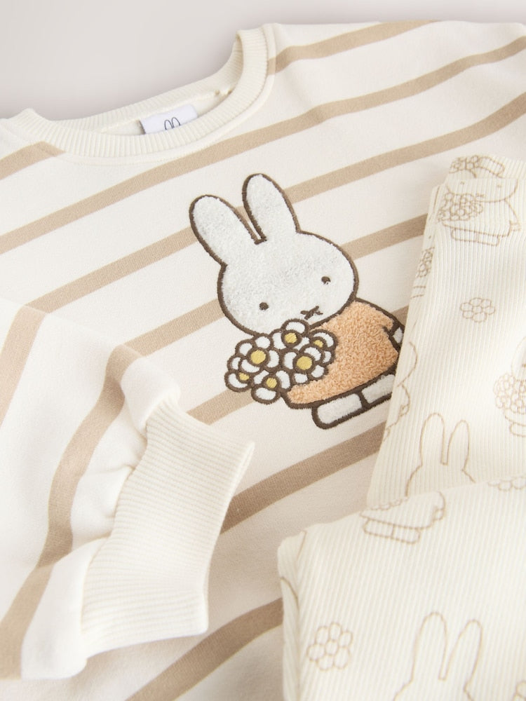 Cream Stripe Miffy Sweatshirt & Leggings Set (3mths-7yrs)