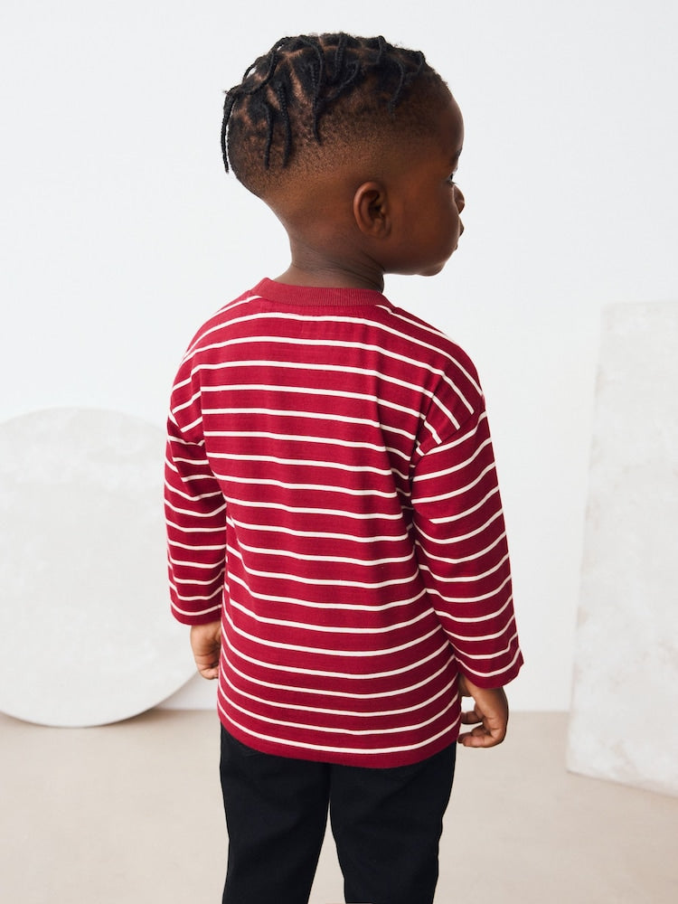 Red/Ecru Paddington Long Sleeve T-Shirt (12mths-7yrs)