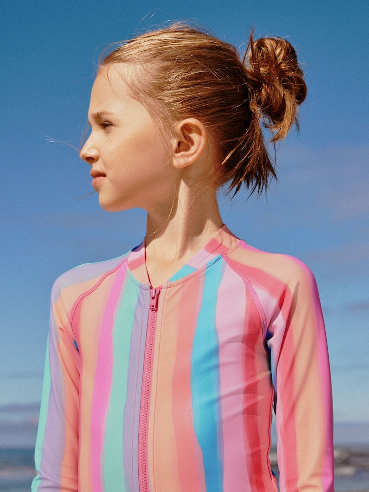 Rainbow Stripe Long Sleeve Sunsafe Swimsuit (3mths-16yrs)