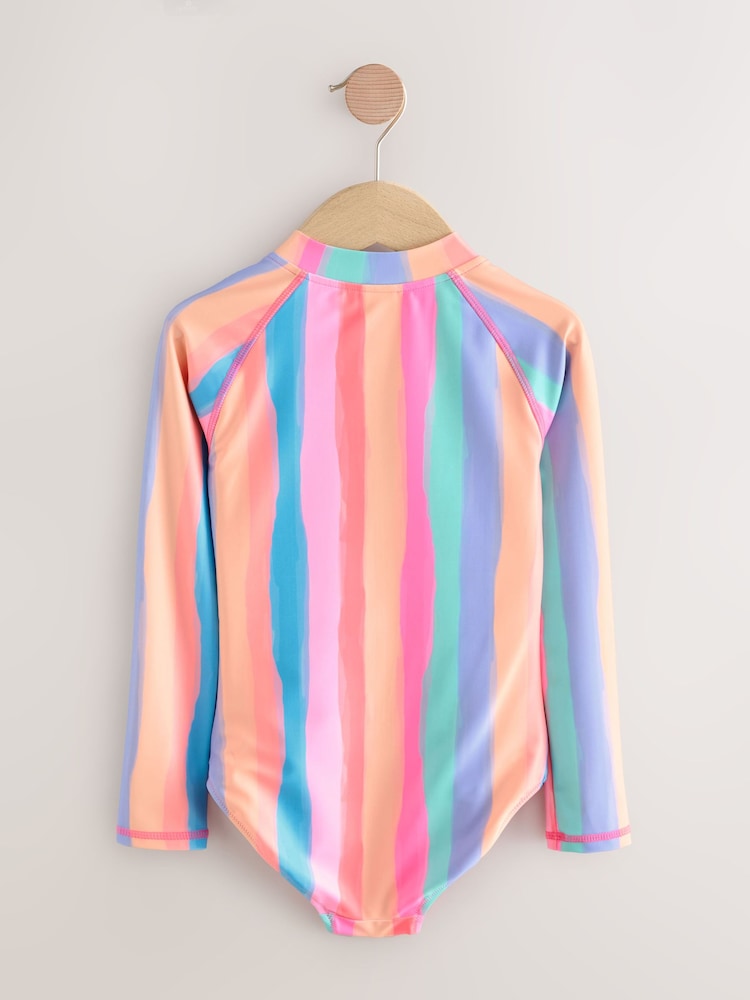Rainbow Stripe Long Sleeve Sunsafe Swimsuit (3mths-16yrs)