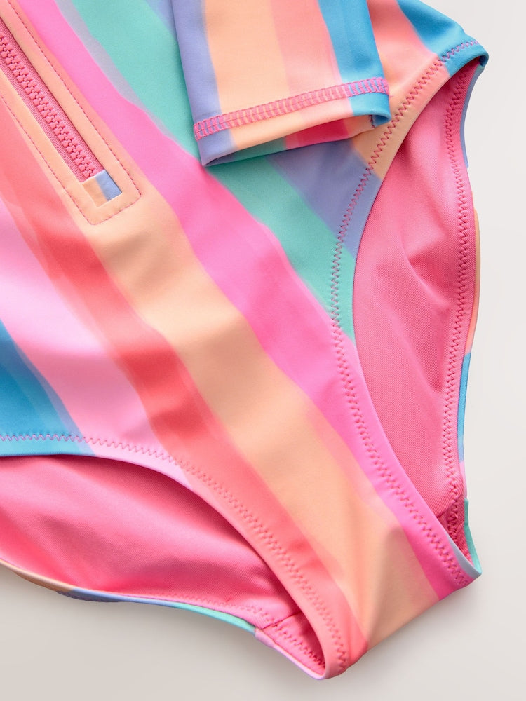 Rainbow Stripe Long Sleeve Sunsafe Swimsuit (3mths-16yrs)