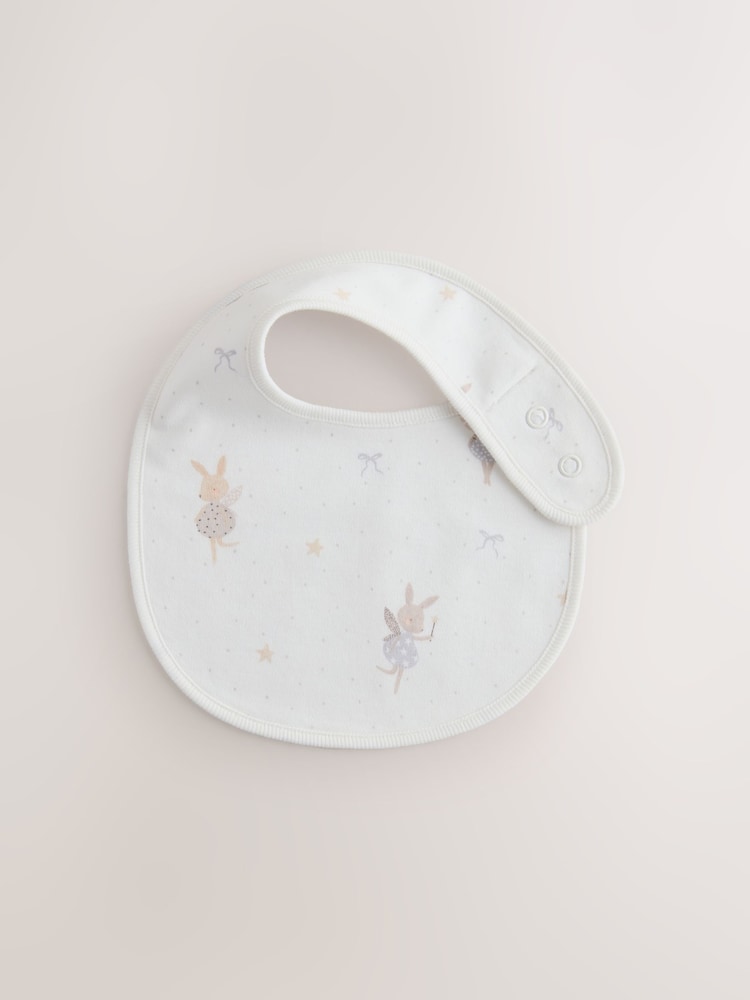 Ecru Fairy Mouse Baby Bibs 3 Pack