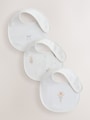Ecru Fairy Mouse Baby Bibs 3 Pack - Size One