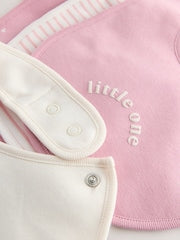 Pink Heart Baby Bibs 5 Pack - Size One