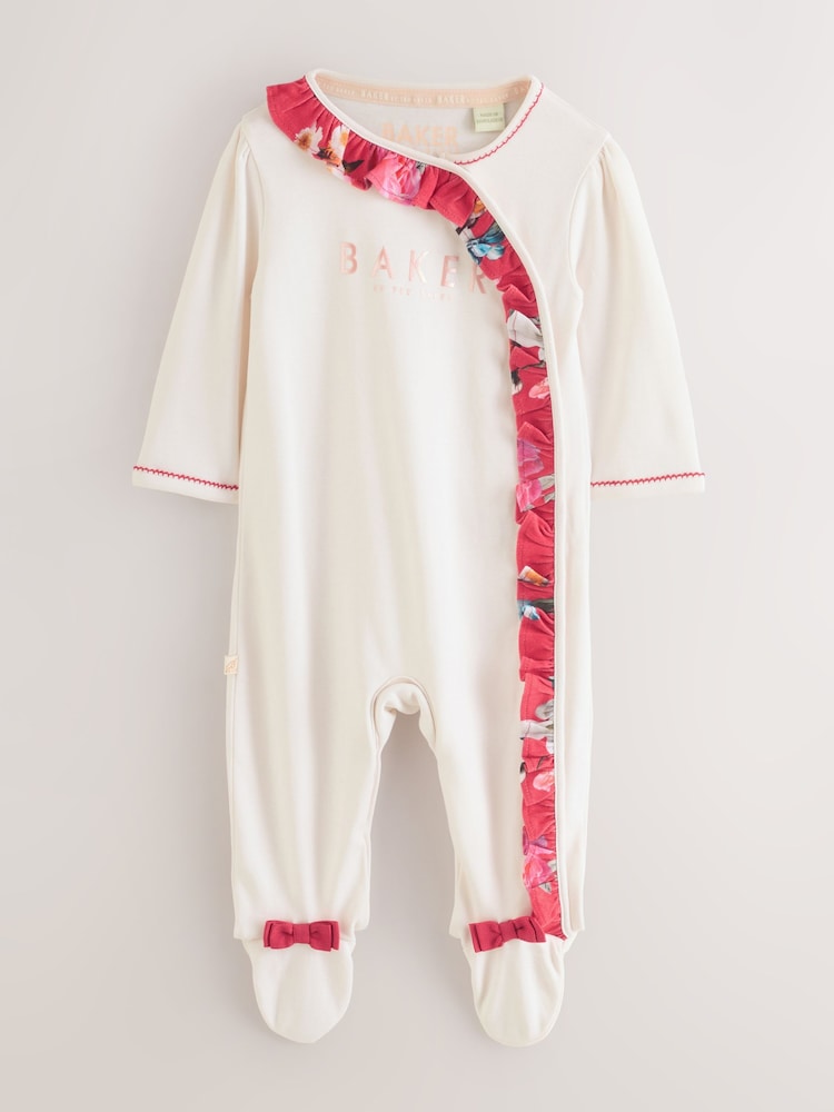 Baker by Ted Baker Red Cotton Printed Sleepsuits 3 Pack