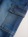 Dark Blue Comfort Stretch Wide Cargo Jeans (3mths-7yrs) - Size 3-6 Months (62-68cm)