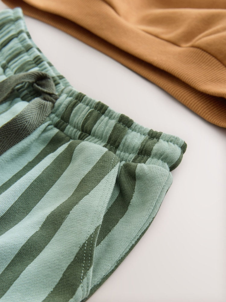 Rust Brown Cool Vibes Printed Hoodie and Joggers Set (3mths-7yrs)