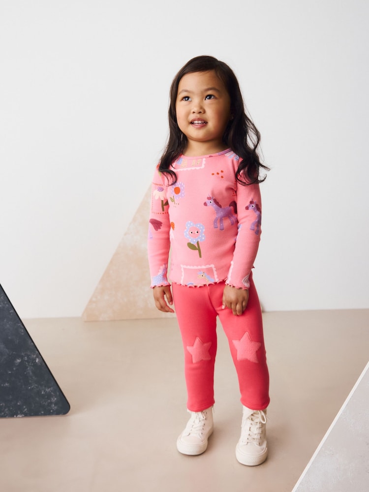 Pink Unicorn Rib Long Sleeve T-Shirt (3mths-7yrs)