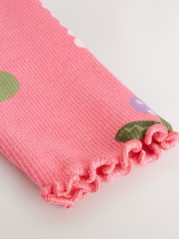 Pink Unicorn Rib Long Sleeve T-Shirt (3mths-7yrs)