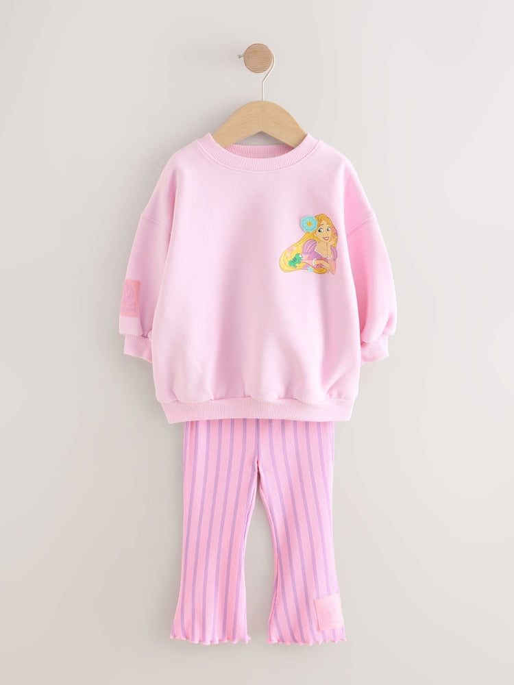 Pink Rapunzel Disney Princess Sweatshirt & Flare Leggings Set (3mths-7yrs) - Size 3-6 Months (62-68cm)