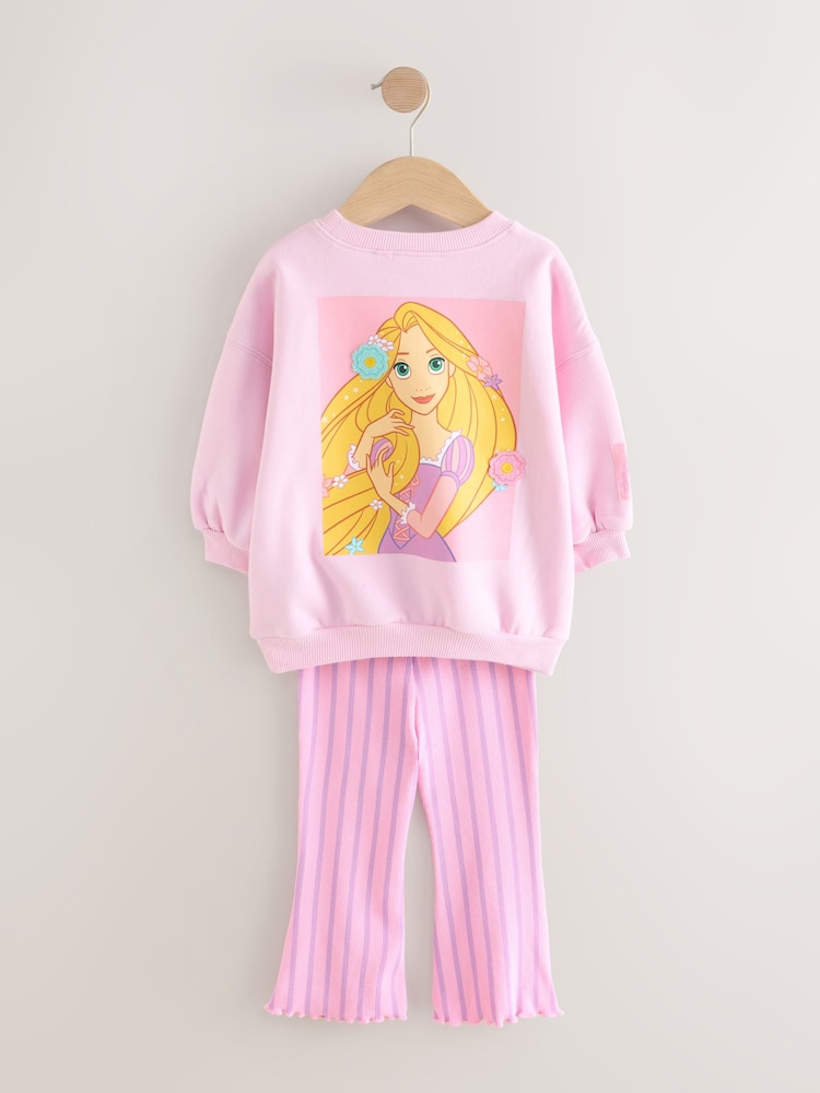 Pink Rapunzel Disney Princess Sweatshirt & Flare Leggings Set (3mths-7yrs) - Size 3-6 Months (62-68cm)