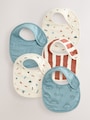 Multi Baby Bibs 5 Pack - Size One