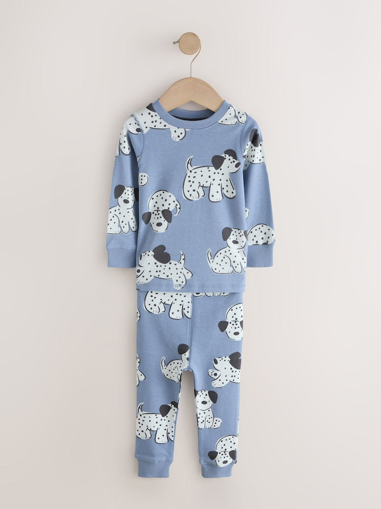Blue/Ecru Dog Snuggle Pyjamas 3 Pack (9mths-6yrs)