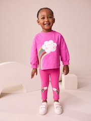 Pink Cloud Rainbow Knee Embellsihed Leggings (3mths-7yrs)