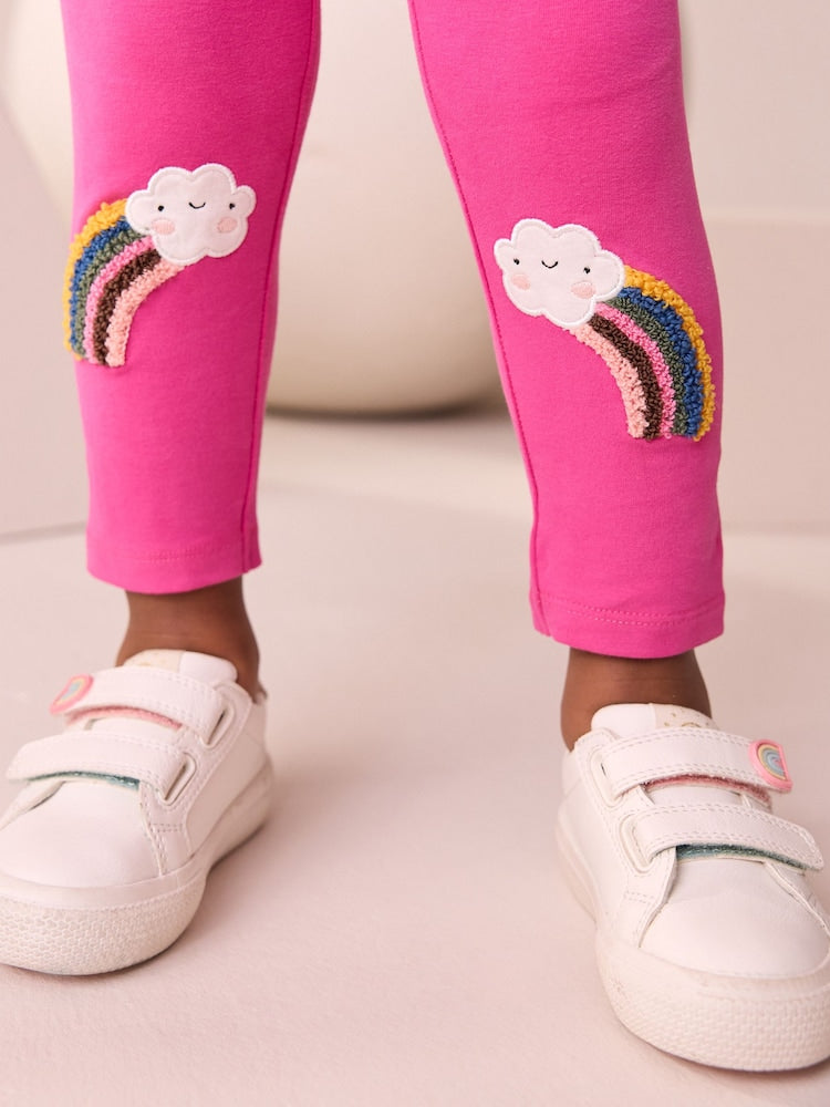 Pink Cloud Rainbow Knee Embellsihed Leggings (3mths-7yrs)