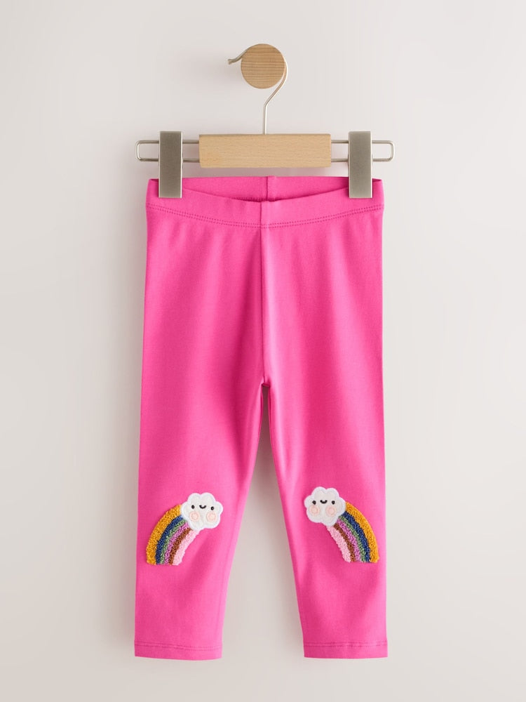 Pink Cloud Rainbow Knee Embellsihed Leggings (3mths-7yrs)
