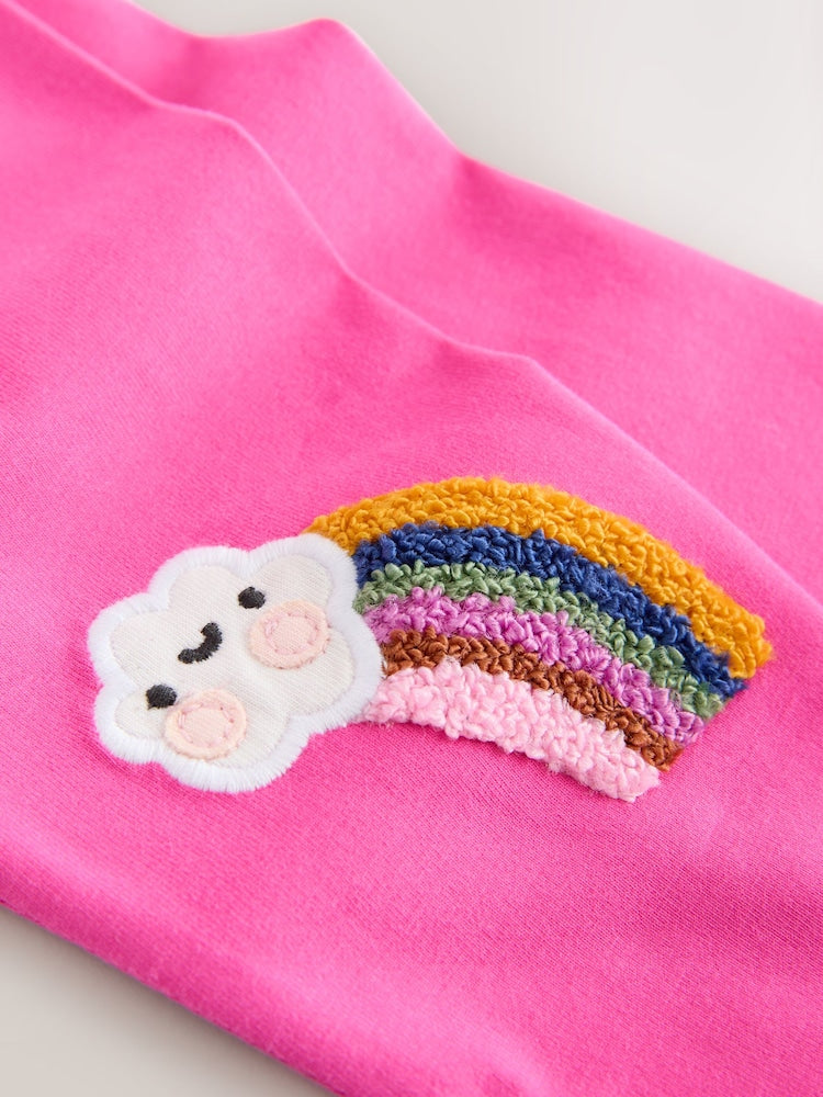 Pink Cloud Rainbow Knee Embellsihed Leggings (3mths-7yrs)