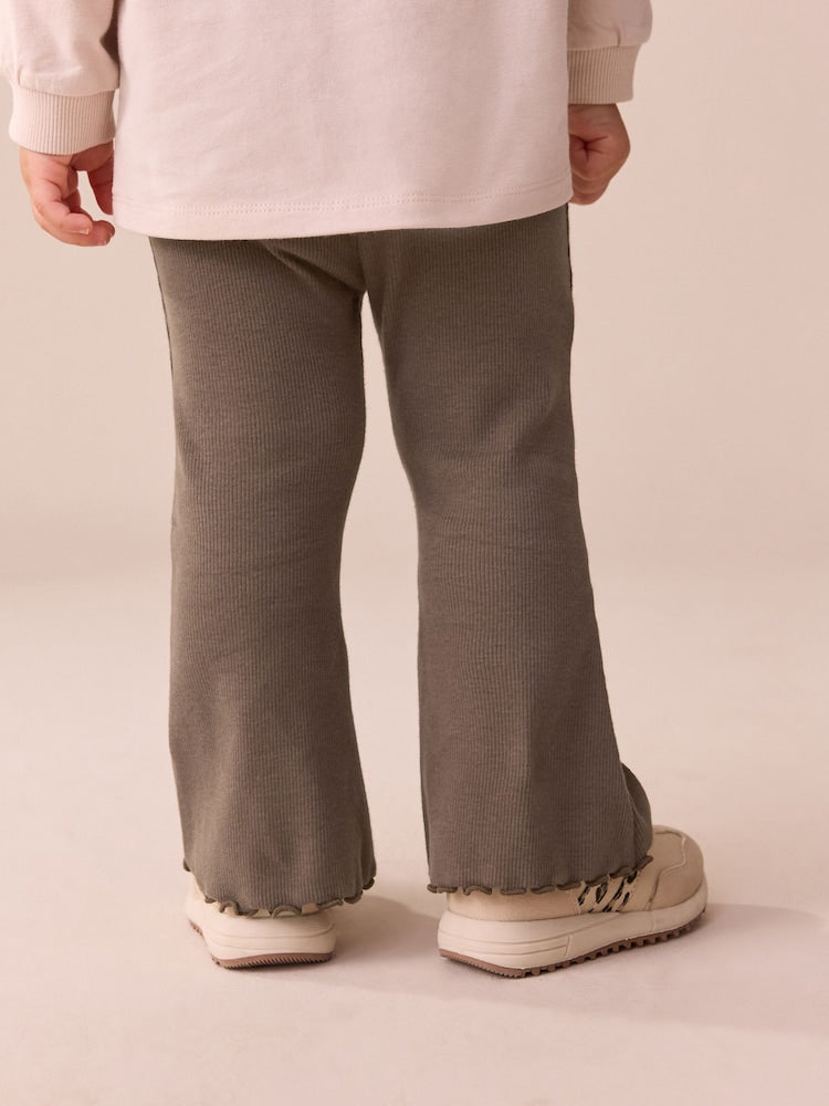Chocolate Brown Rib Flare Leggings (3mths-7yrs) - Size 3-6 Months (62-68cm)