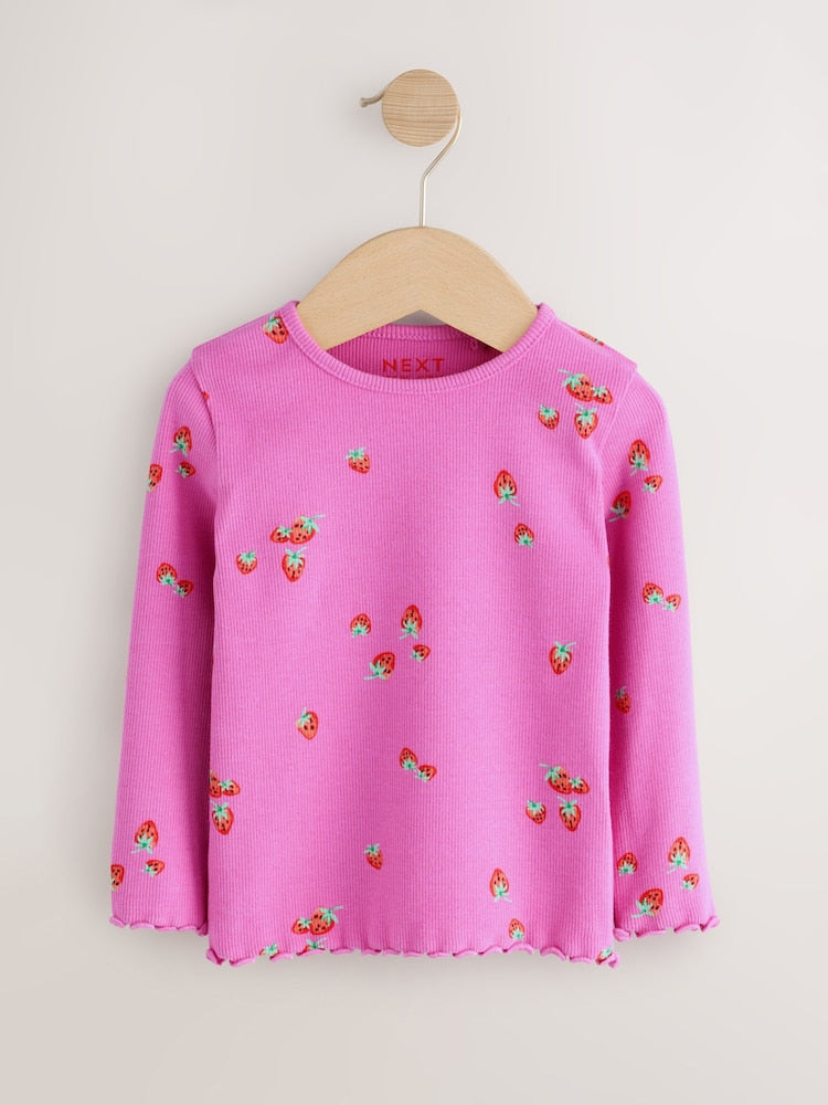 Fruit Long Sleeve Rib Tops 5 Pack (3mths-7yrs)