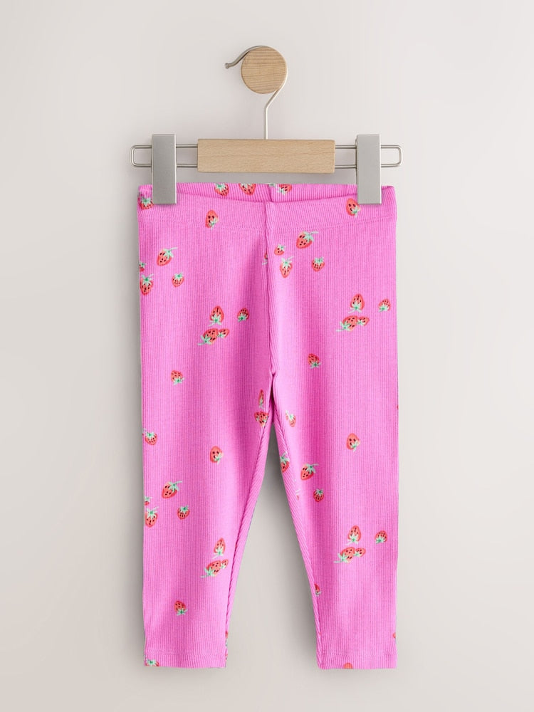 Pink Berry Ribbed Leggings 5 Pack (3mths-7yrs)