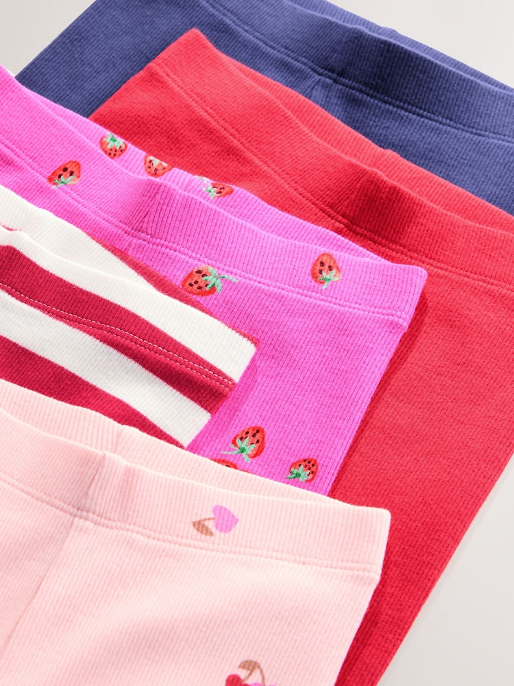 Pink Berry Ribbed Leggings 5 Pack (3mths-7yrs)