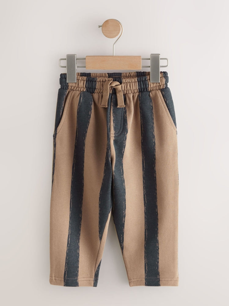 Black/Brown Single Wide Leg Jersey Joggers (3mths-7yrs) - Size 3-6 Months (62-68cm) - Black/Brown Single Wide Leg Jersey