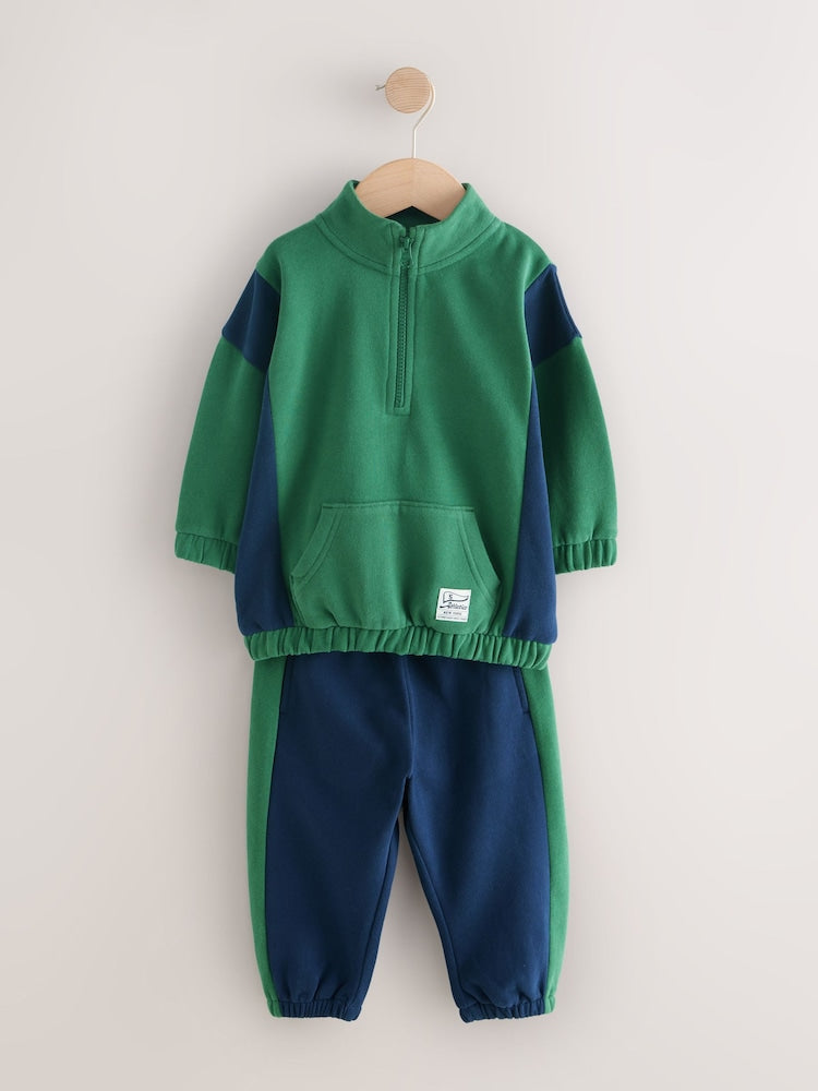 Green Half Zip Top and Joggers Set (3mths-7yrs)