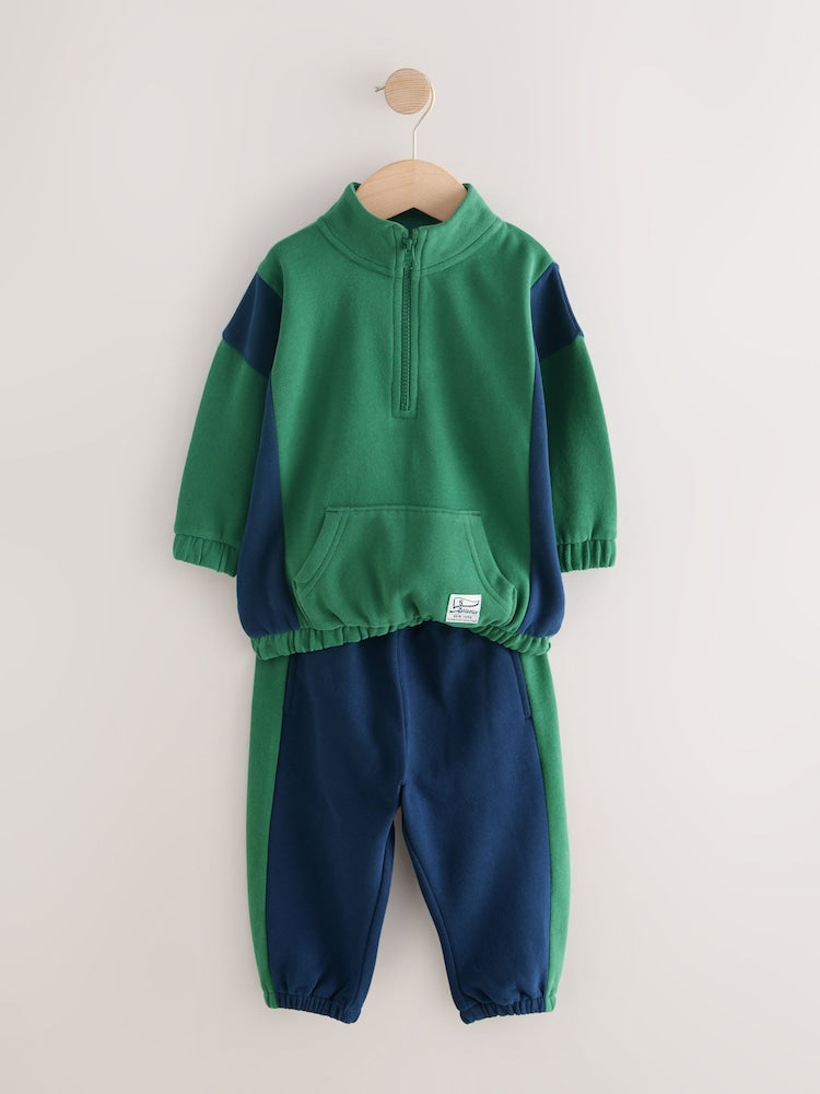 Green Half Zip Top and Joggers Set (3mths-7yrs)