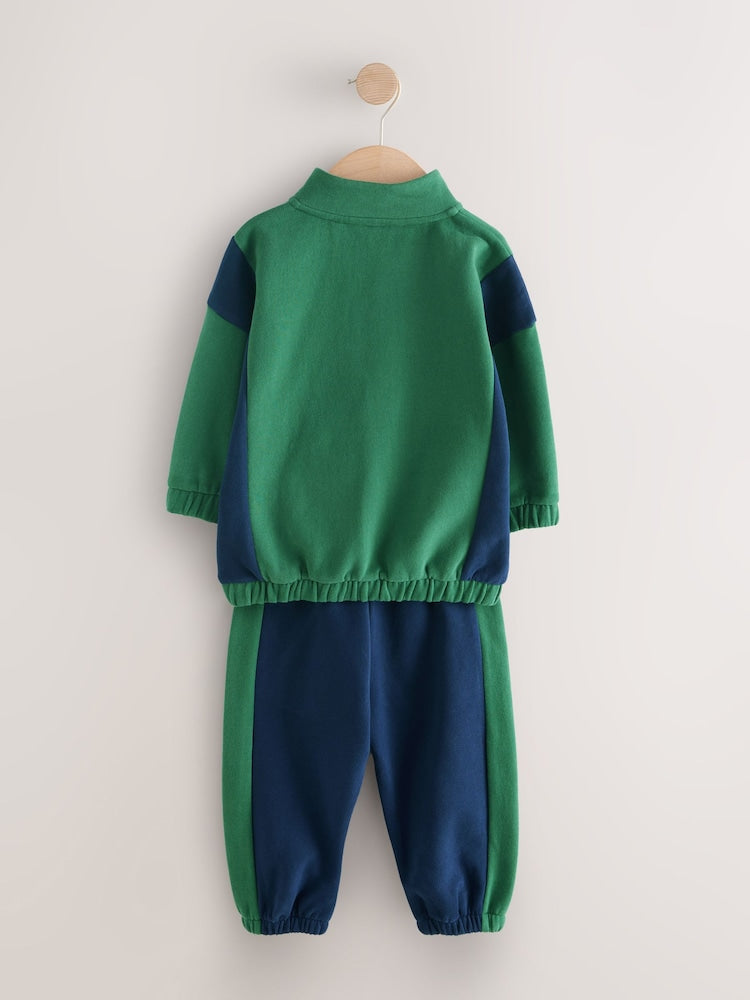 Green Half Zip Top and Joggers Set (3mths-7yrs)