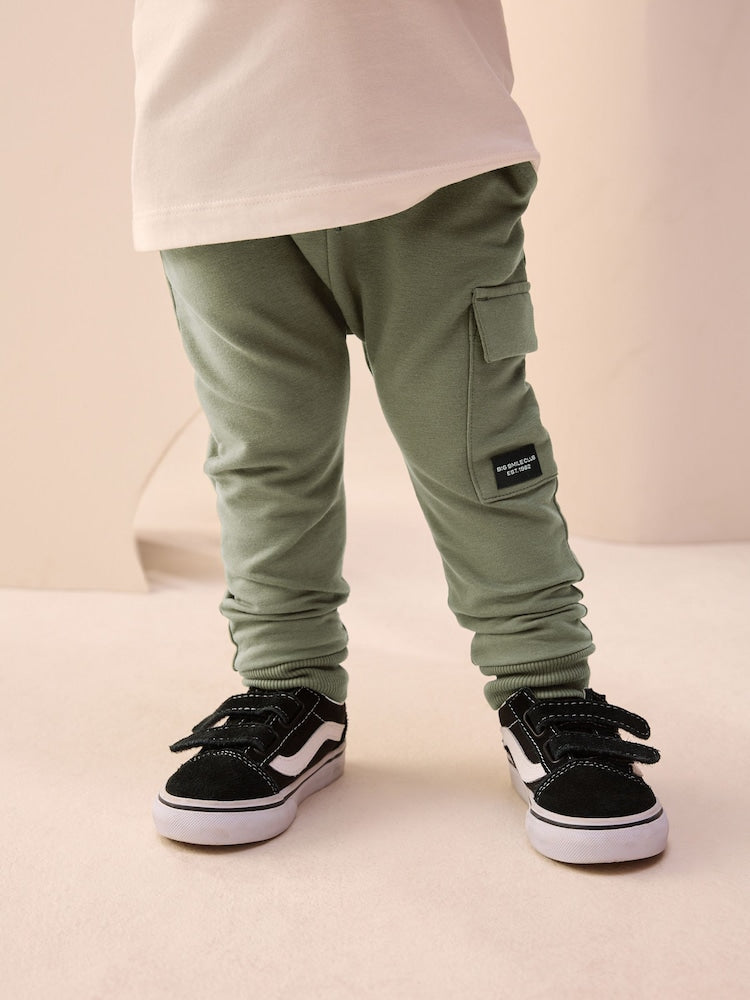 Khaki Green Skinny Utility Joggers (3mths-7yrs) - Size 3-6 Months (62-68cm)