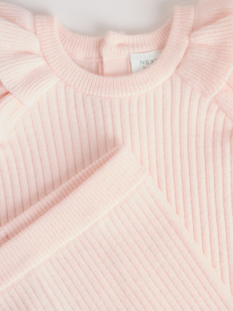 Light Pink Baby Knitted Jumper and Leggings Set 2 Piece (0mths-3yrs)