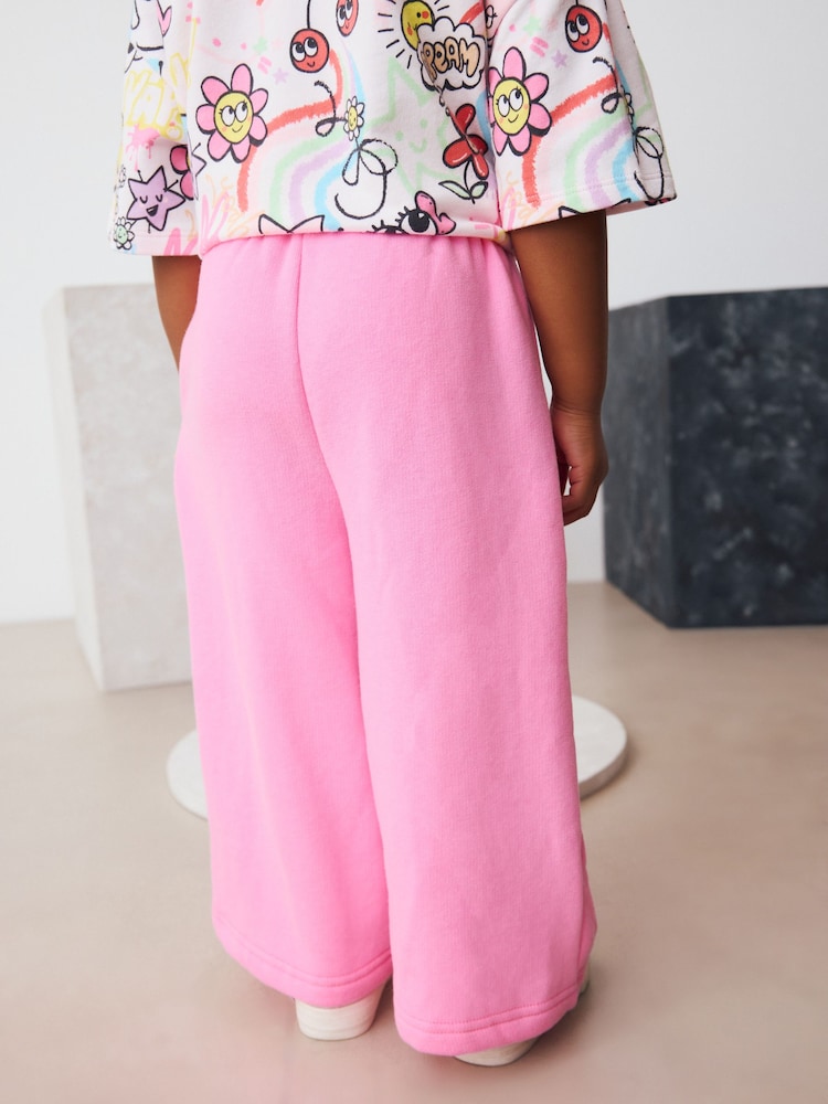 Bright Pink Wide Leg Sweat Joggers (3mths-7yrs)