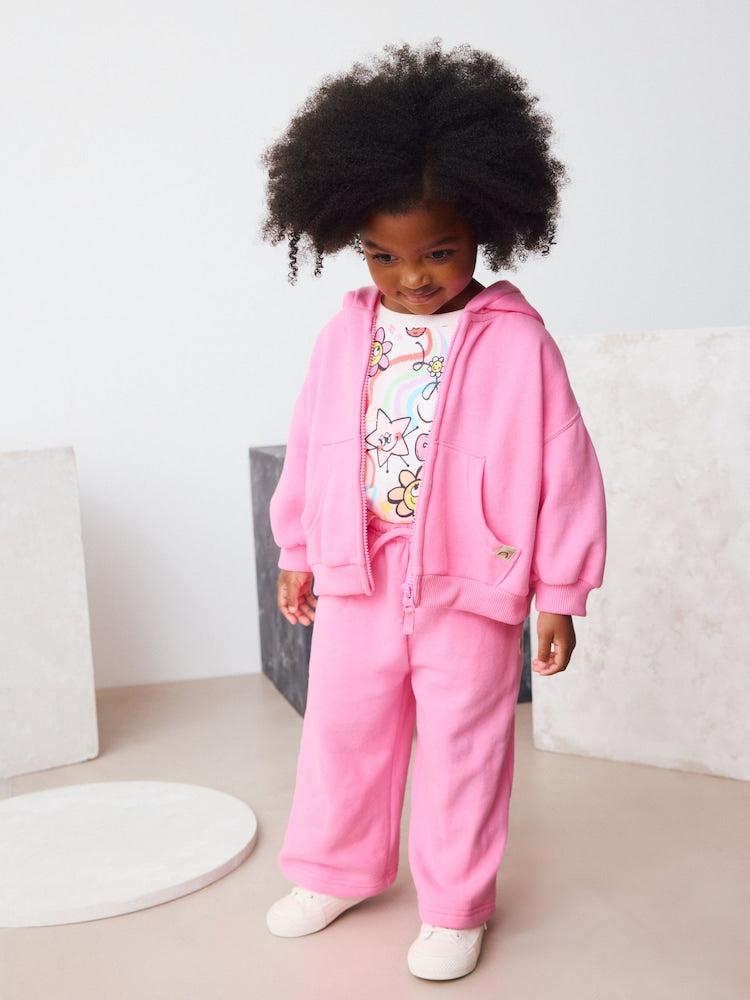 Bright Pink Wide Leg Sweat Joggers (3mths-7yrs)