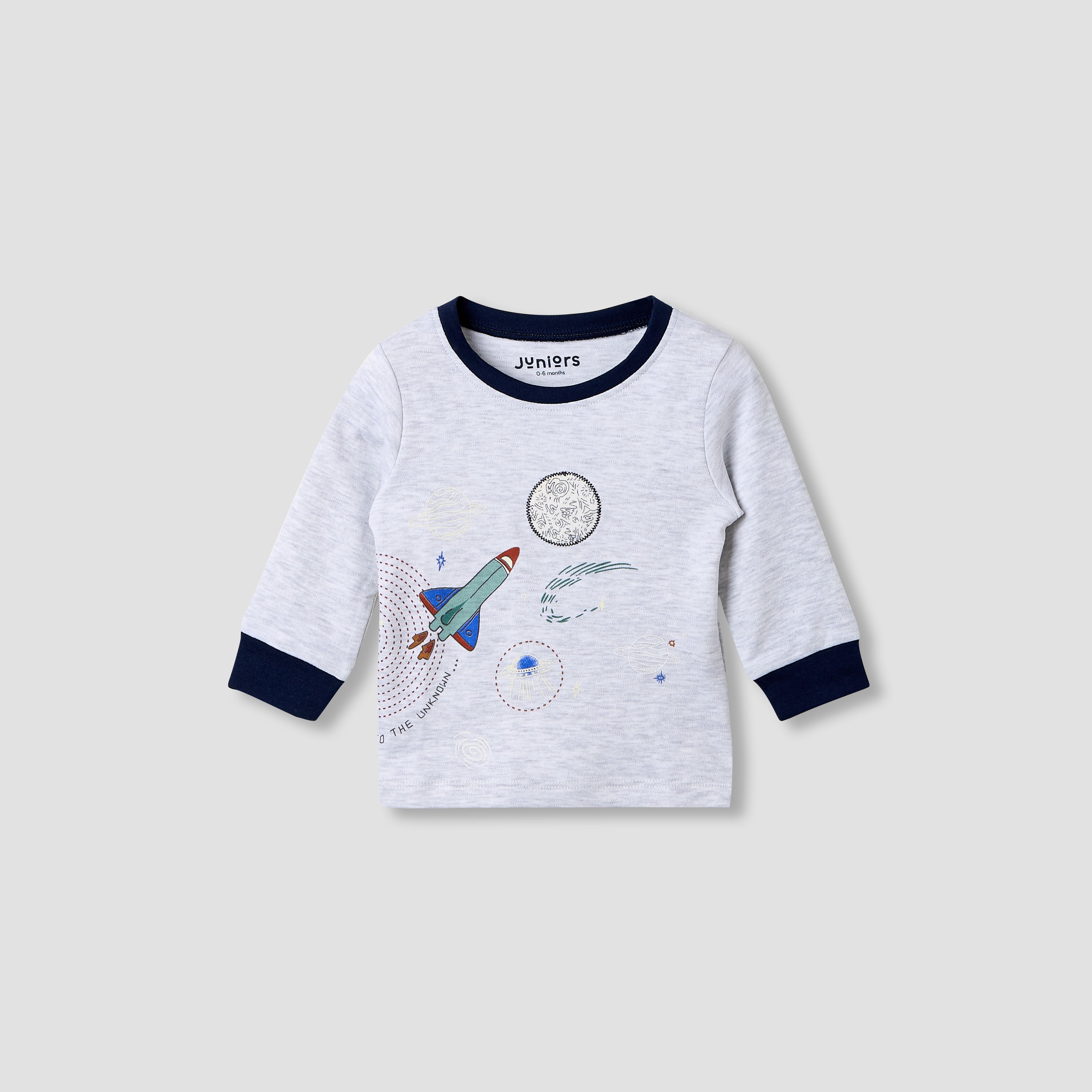 Juniors Space Print T-shirt and Pyjama - Set of 2