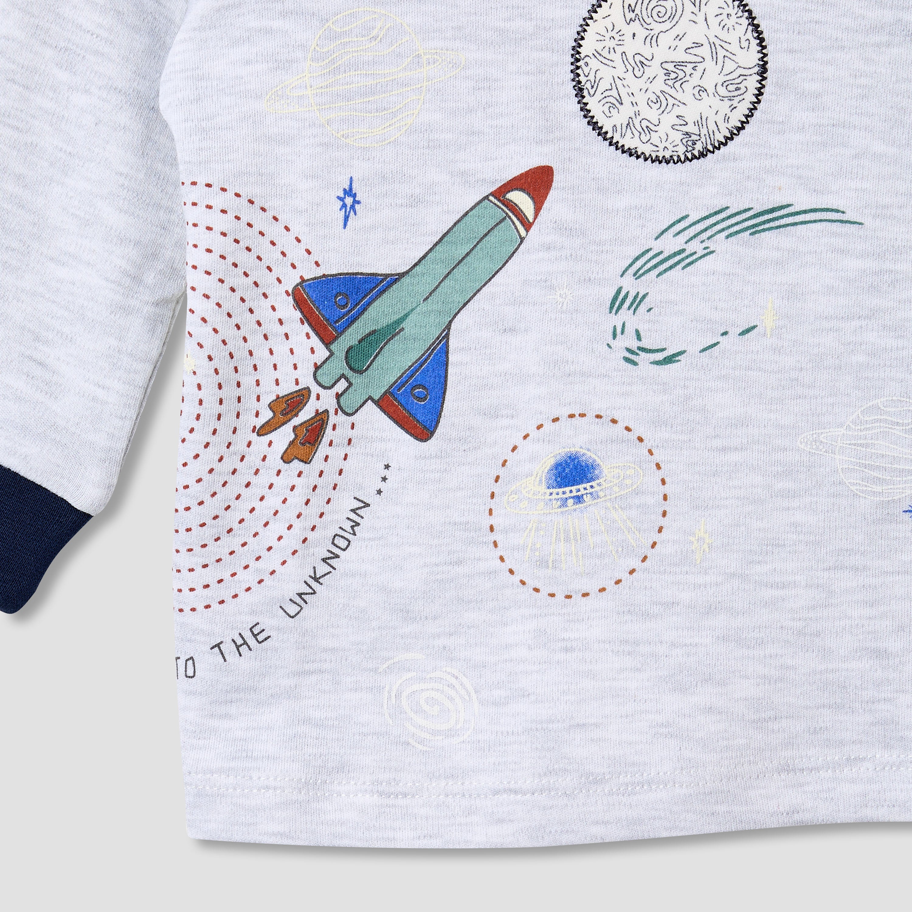 Juniors Space Print T-shirt and Pyjama - Set of 2