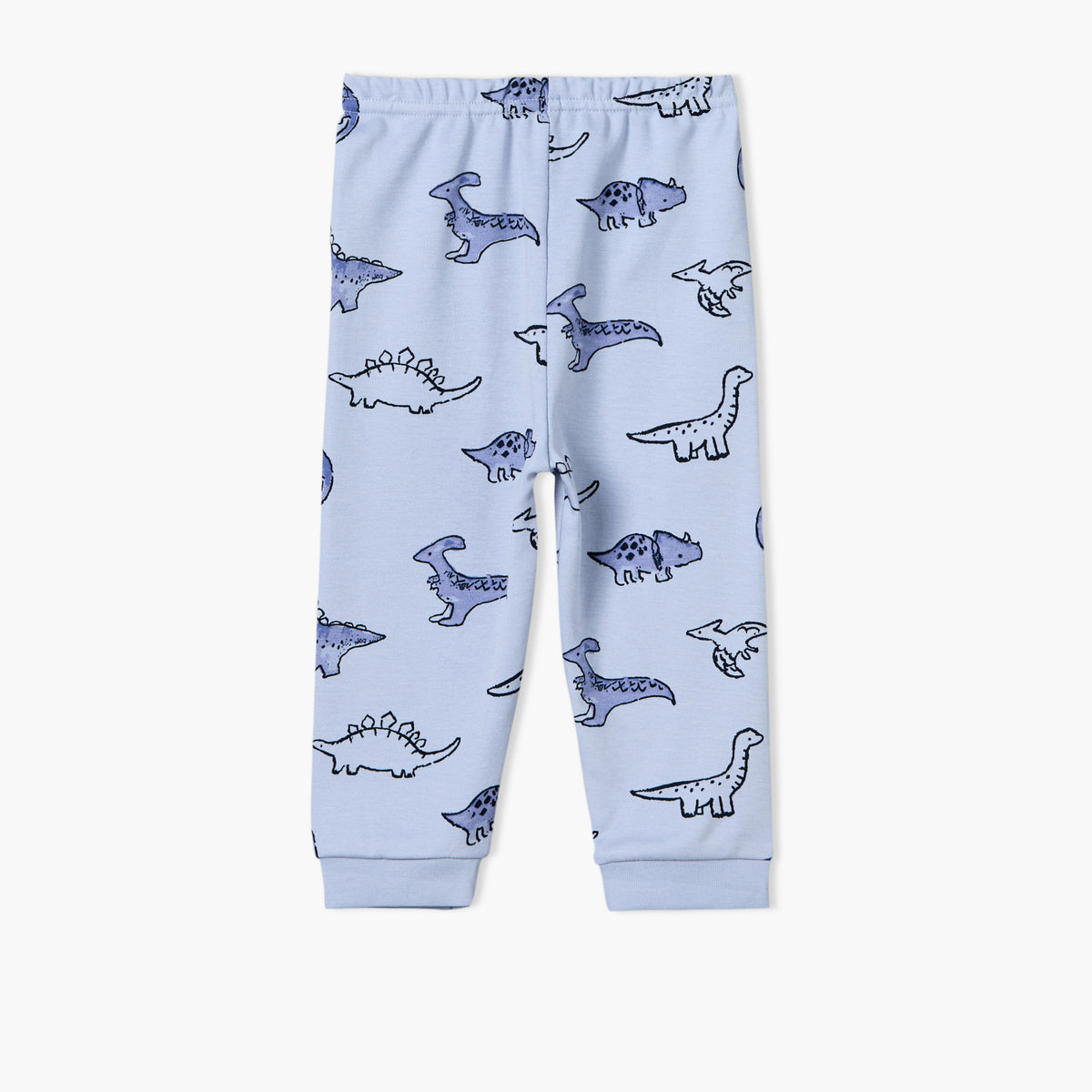 Pack of 3 Juniors Cotton Round Neck Long Sleeves Pyjama Set with Dinosaur Print