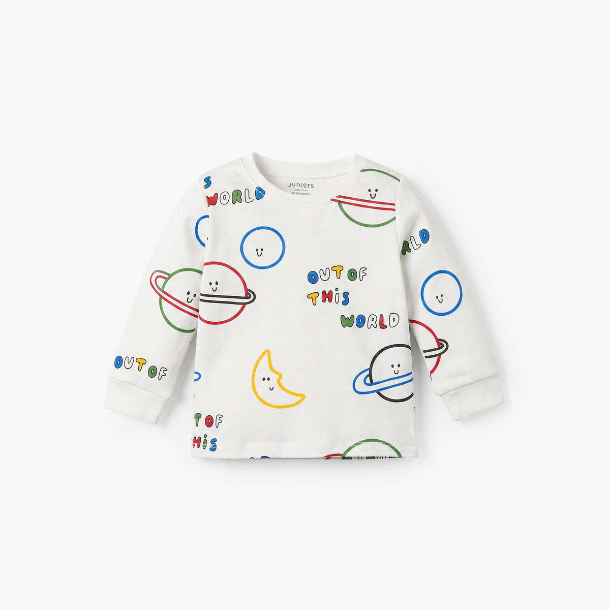 Pack of 3 Juniors Cotton Crew Neck Short Sleeves Pyjama Set with Rocket Print