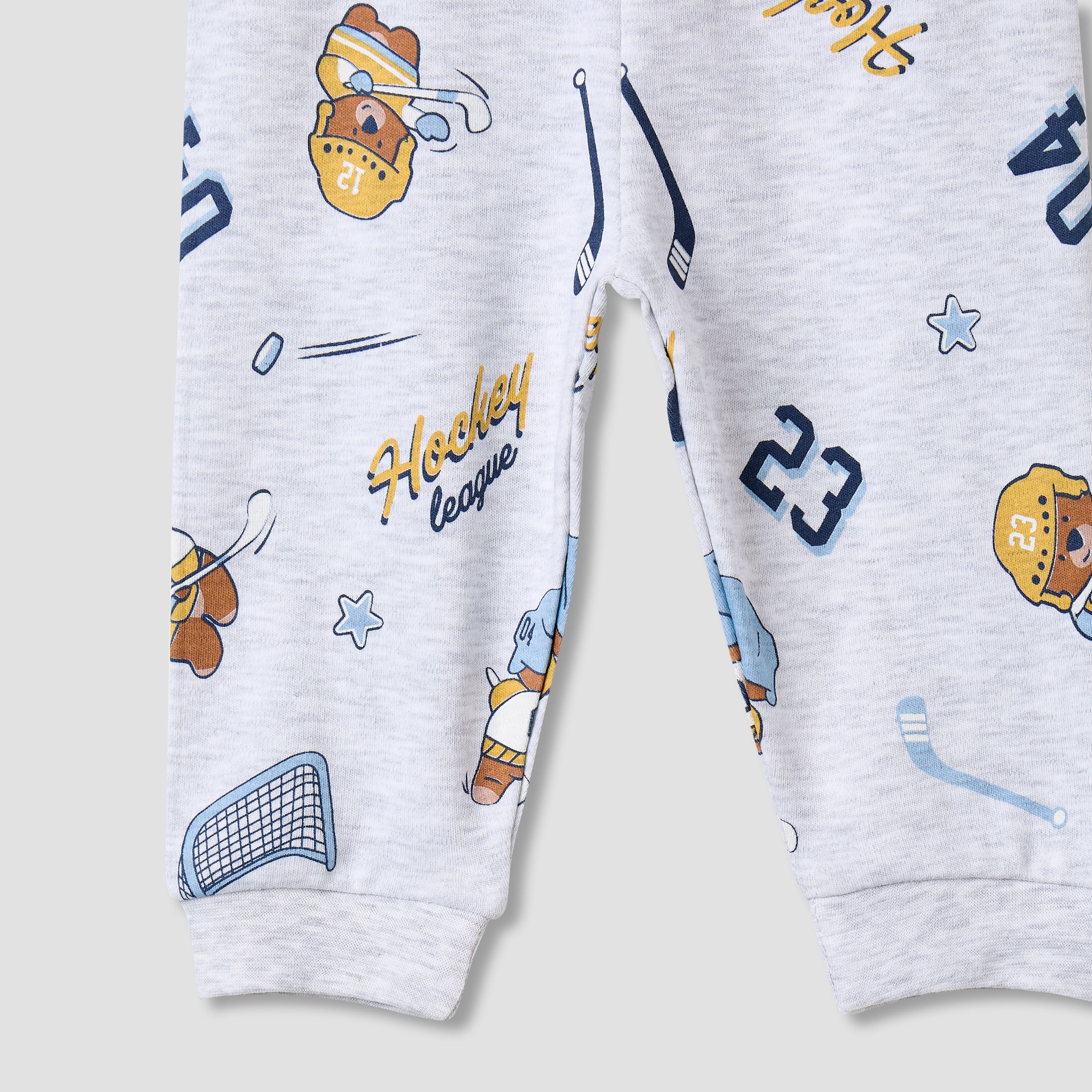 Juniors Bear Print T-shirt and Pyjama - Set of 2