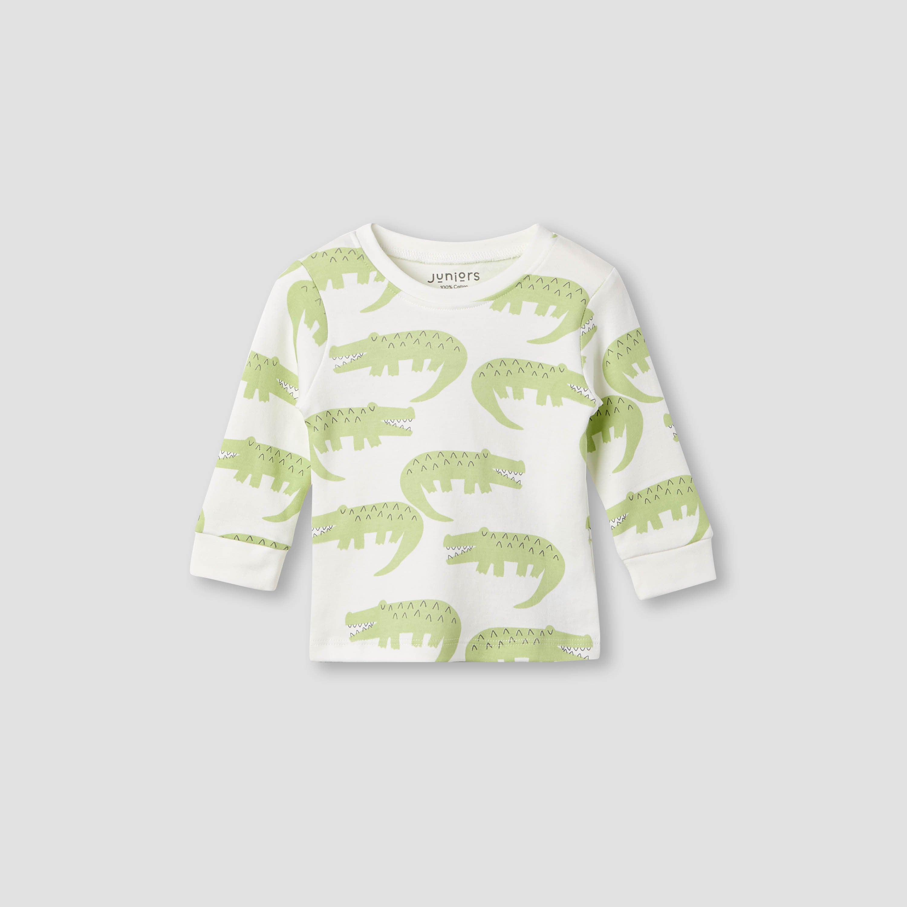 Juniors Crocodile Print T-shirt and Pyjama - Set of 3