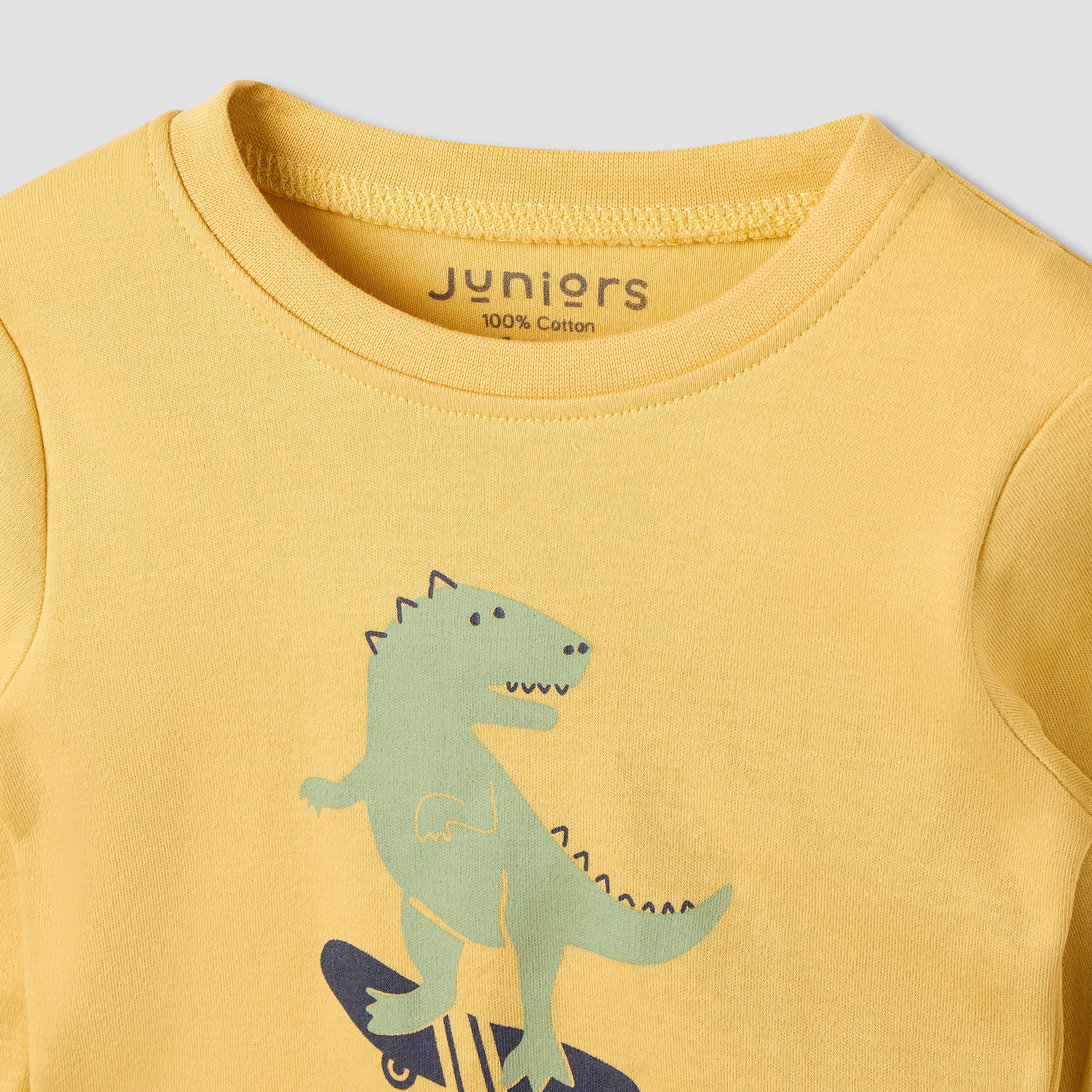 Juniors Crocodile Print T-shirt and Pyjama - Set of 3