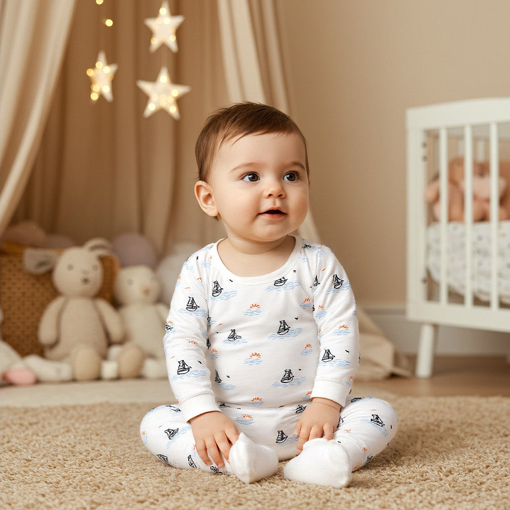 Juniors Nautical Print T-shirt and Pyjama Set